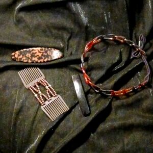 Brown Hair Accessories, Tortoise Shell, Bronze and Gold